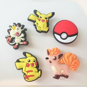 5 x Croc Charms / Jibbitz, Pokemon Style